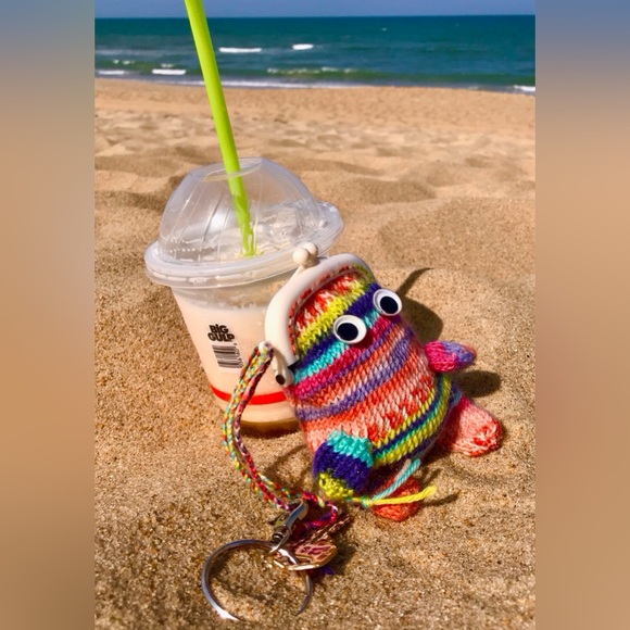 Handmade Knit Little Monster Googly Eye Snap Coin Purse Wallet OOAK - Picture 7 of 13